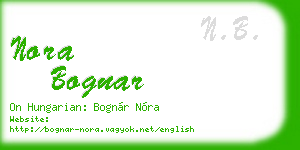 nora bognar business card