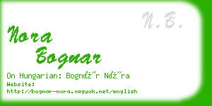 nora bognar business card